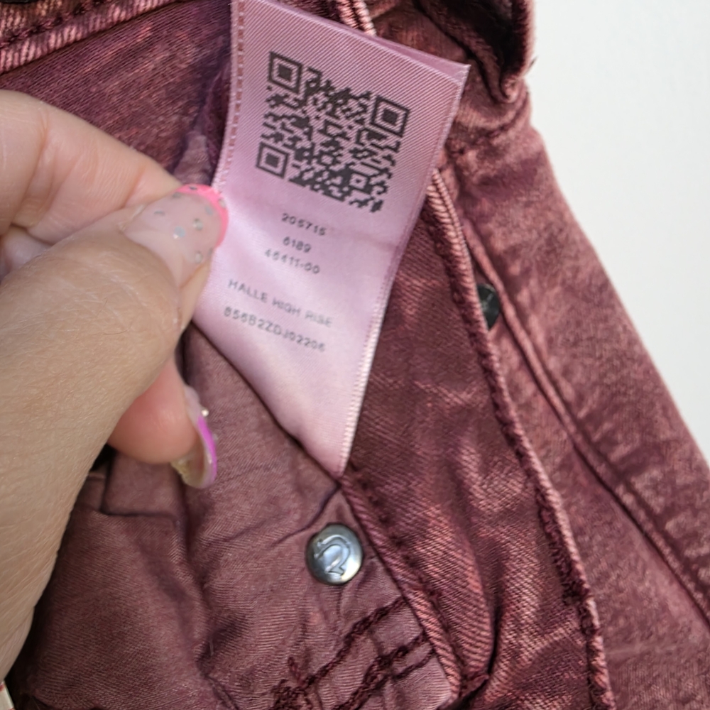 *2 For $40* True Religion Halle High Rise Burgundy Super Skinny Jeans - Picture 8 of 13